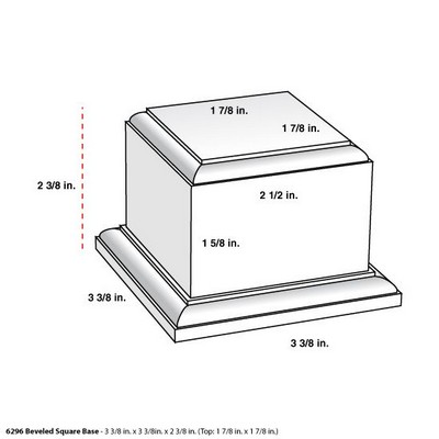 2-Tiered Square Base - 3 3/8" x 3 3/8" x 2 3/8"