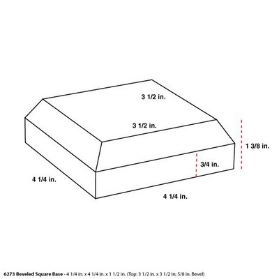 Square Base - 4 1/2" x 4 1/2" x 1 3/8"
