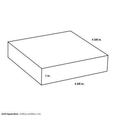 Square Base - 4 3/8" x 4 3/8" x 1"