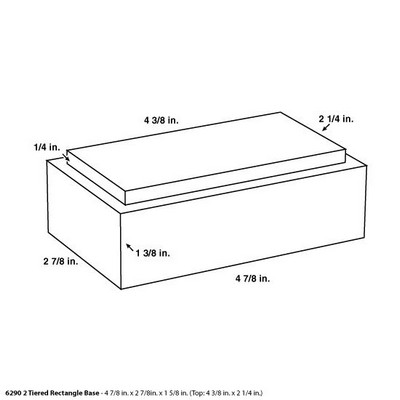 2-Tiered Rectangle Base - 4 7/8" x 2 7/8" 1 3/8"